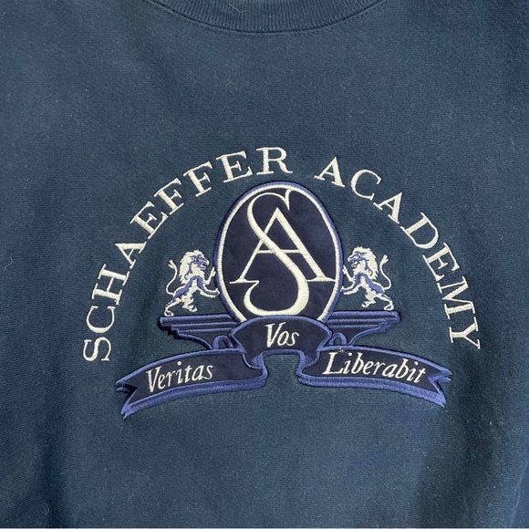 Champion Reverse Weave Schaeffer Academy Embroidered Crewneck Sweatshirt Used - Picture 3 of 4